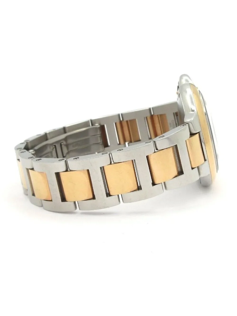 Cartier Watch Baron Blue de SS 18k Pink Diamond Index Required OH Silver